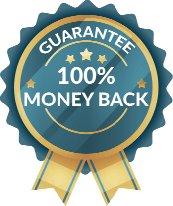 100% money-back guarantee badge for PMHS exam preparation